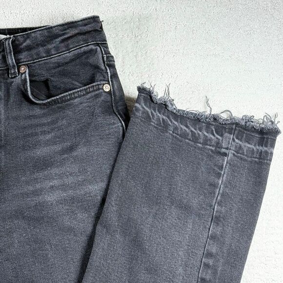 Free People We The Free Multi Button Up High Waist Straight Dark Charcoal Jeans - Picture 3 of 16